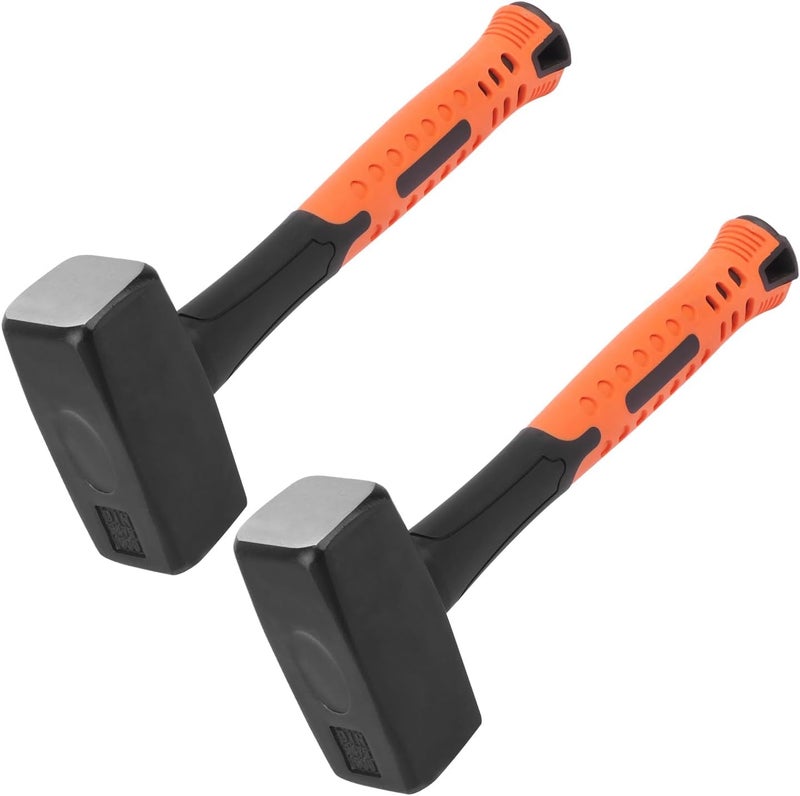 GENHAKON 2 Packs 3.3lb Sledgehammer with 9 Inch long Fiberglass Handle, Sledge Hammer, No-Slip Rubber Grip, and Forged Steel Construction,(3.3-Pound Sledge), by - Image 1